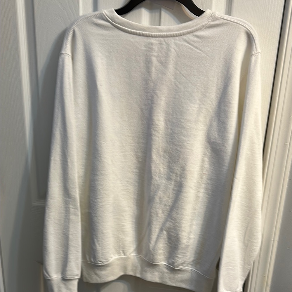 H3SportGear White Sweatshirt with Floral and Butterfly Design --women's small - Picture 2 of 4
